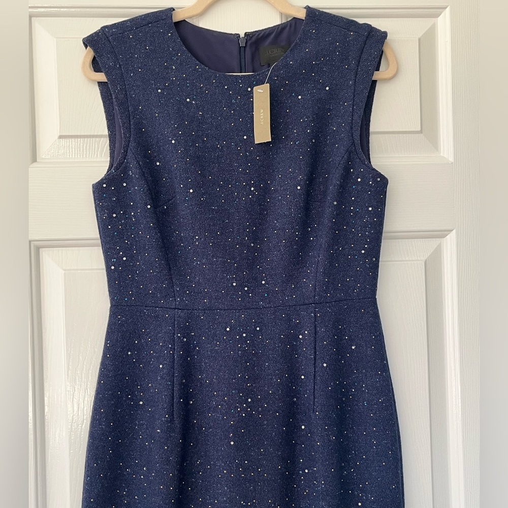 NWT J Crew Collection studded constellation sheath dress, size 6, dark blue - Picture 4 of 16